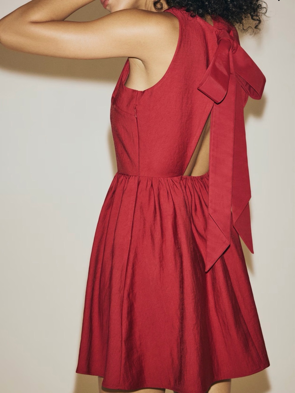 H&M Red Backless Dress with Bow